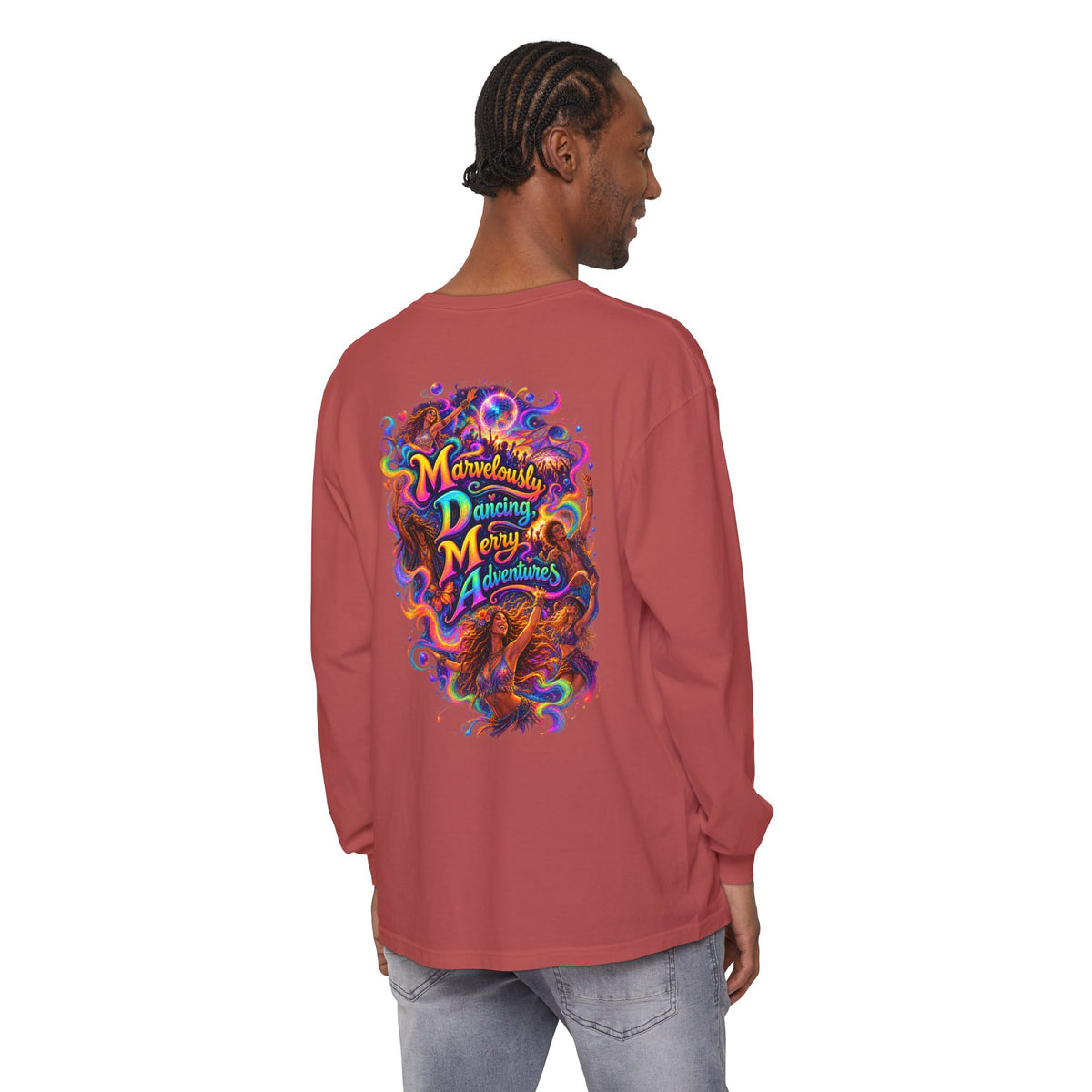 "Marvelously Dancing Merry Adventures" Psychedelic Long Sleeve Tee