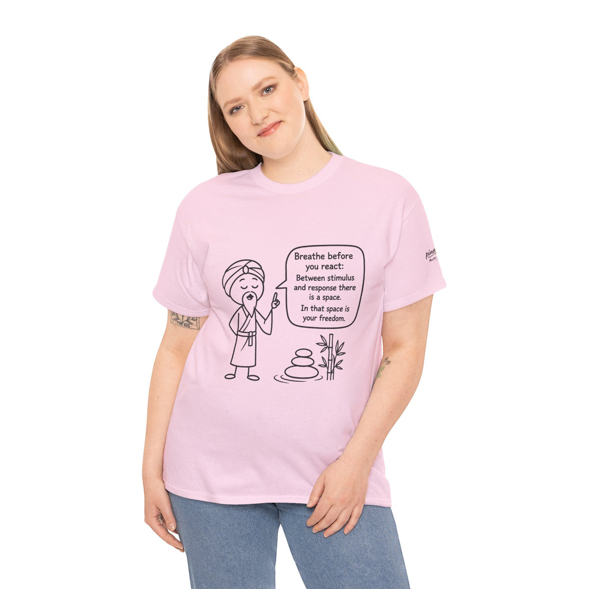 Mindful Guru T‑Shirt — "Breathe before you react" Meditation Tee