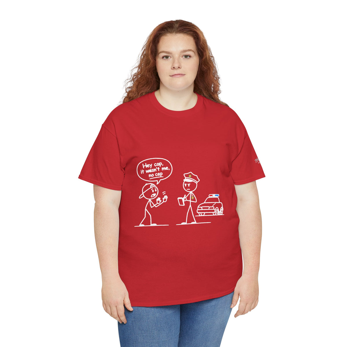 Cartoon Minimalist "No Cap" Gen Z Slang Tee