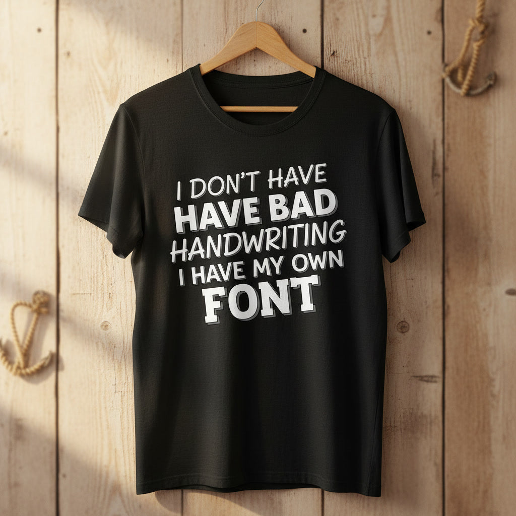 T-Shirt — "I Don't Have Bad Handwriting I Have My Own Font" Funny Graphic Tee