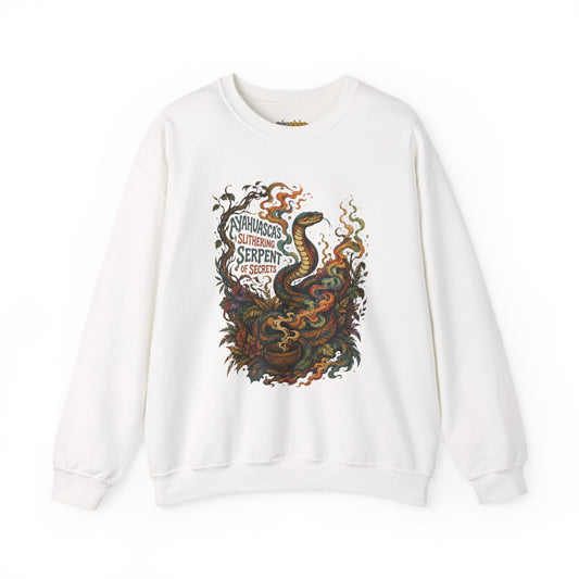"Ayahuasca Slithering Serpent of Secrets" – Psychedelic Shamanic Snake Design Crewneck Sweatshirt
