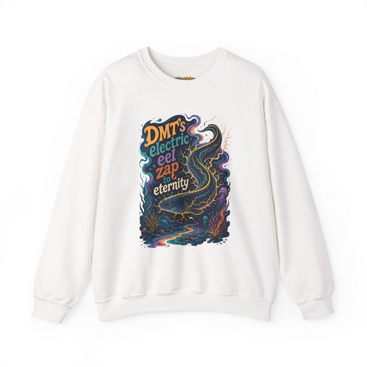 "DMT’s Electric Eel Zap to Eternity" - Psychedelic Graphic Crewneck Sweatshirt
