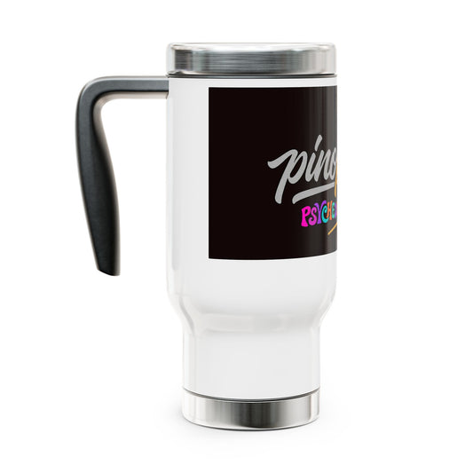 "pinppipino -Psychedelic Series" Stainless Steel Travel Mug with Handle, 14oz