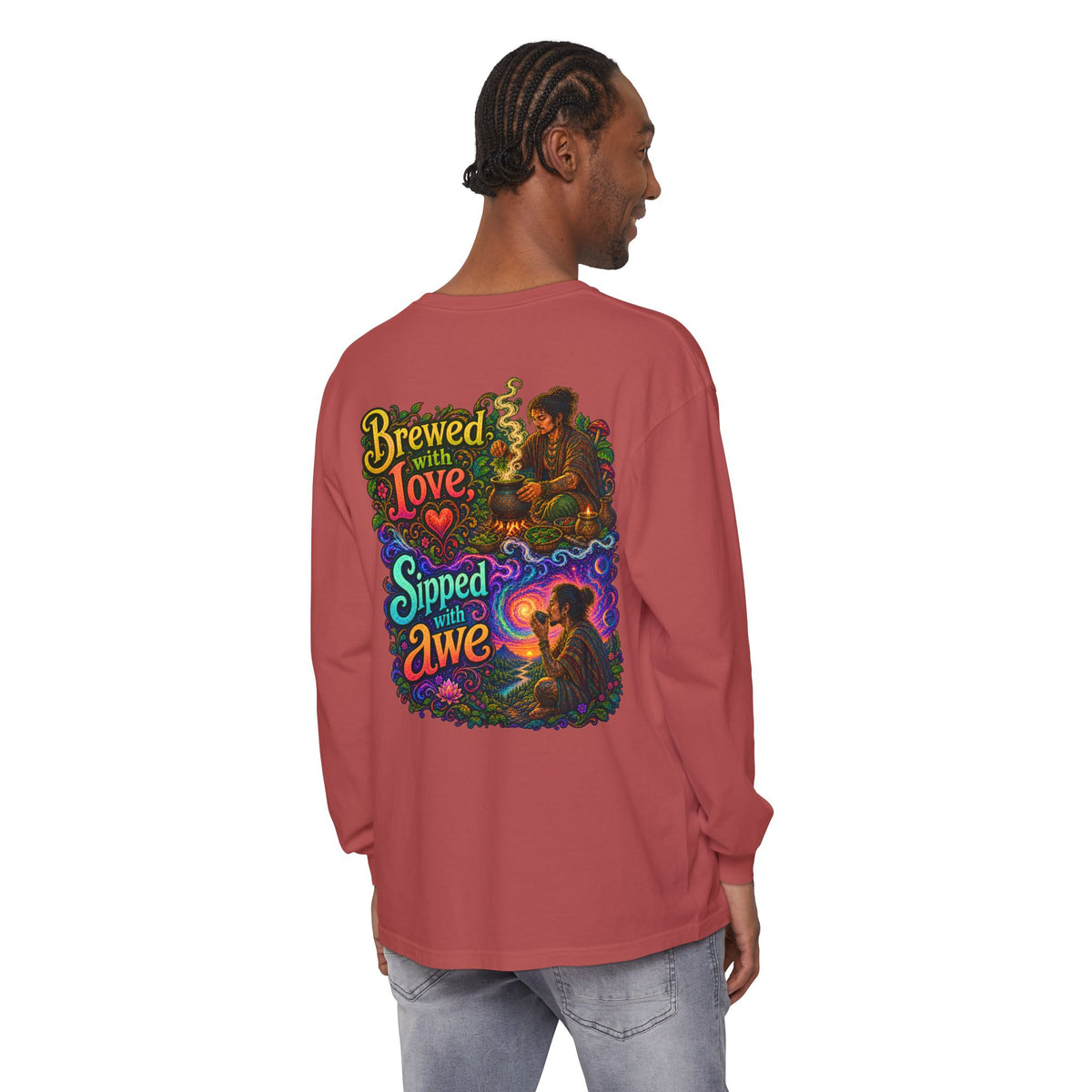 "Brewed with Love, Sipped with Awe" Long Sleeve Tee