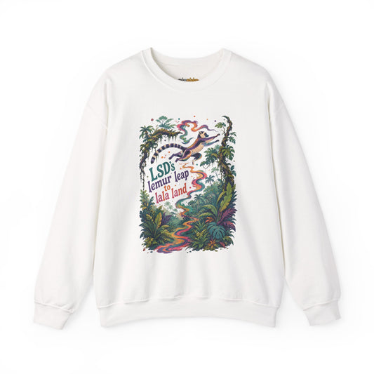 "LSD's Lemur Leap to Lala land" — Jungle Graphic Crewneck Sweatshirt