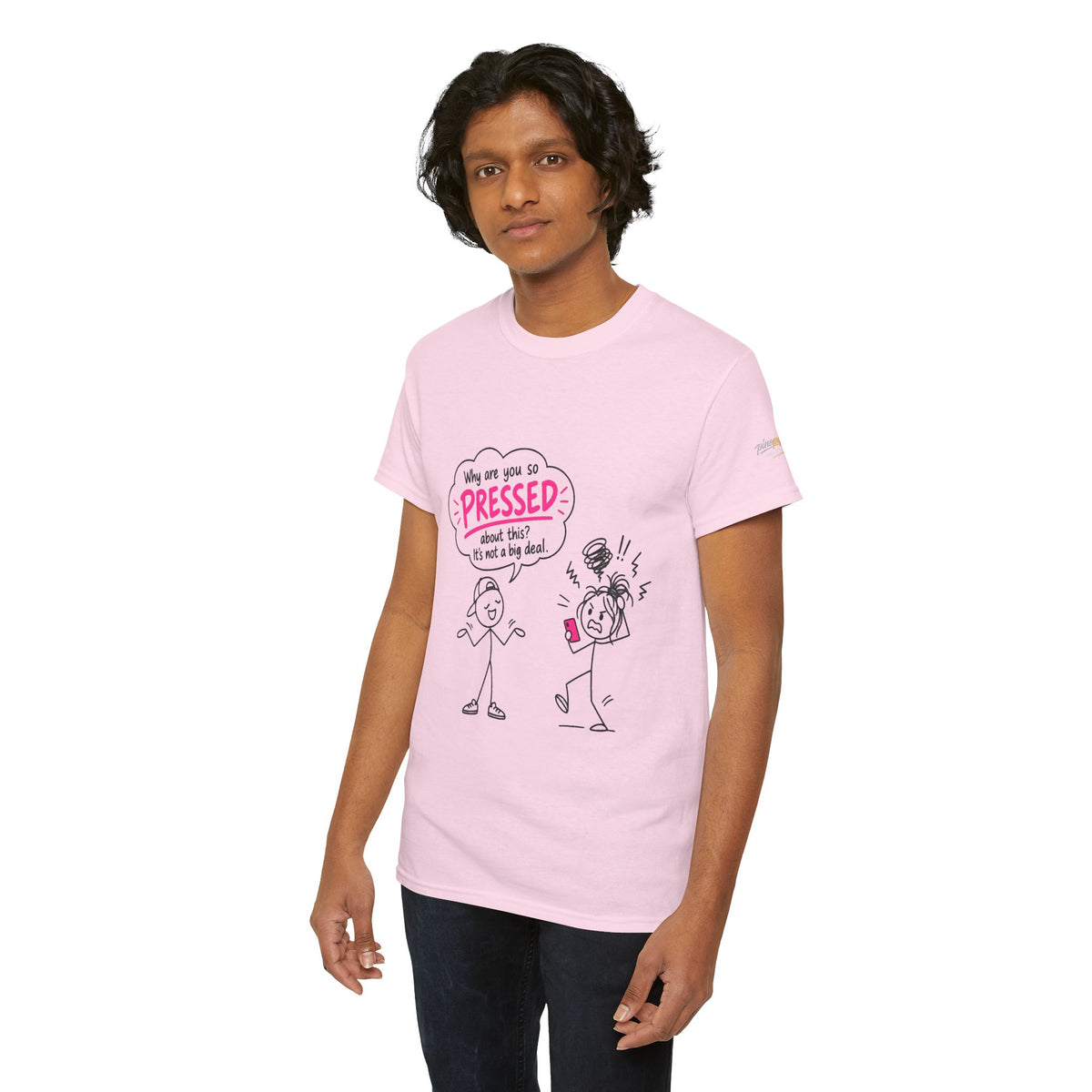 "Why Are You So Pressed?" Cartoon Graphic Tee