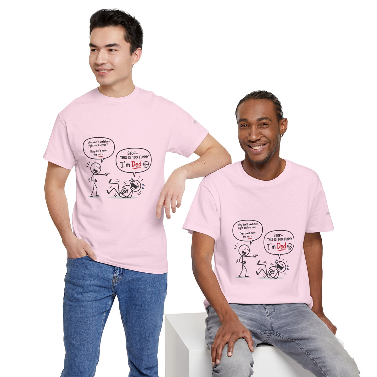 Funny "I'm Ded" Comic T-Shirt — Dark Humor Stick Figure Tee