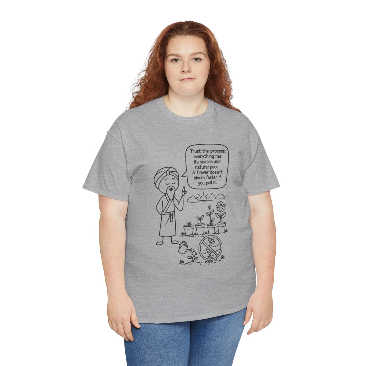 T-Shirt — "Trust the Process" Wise Cartoon Tee