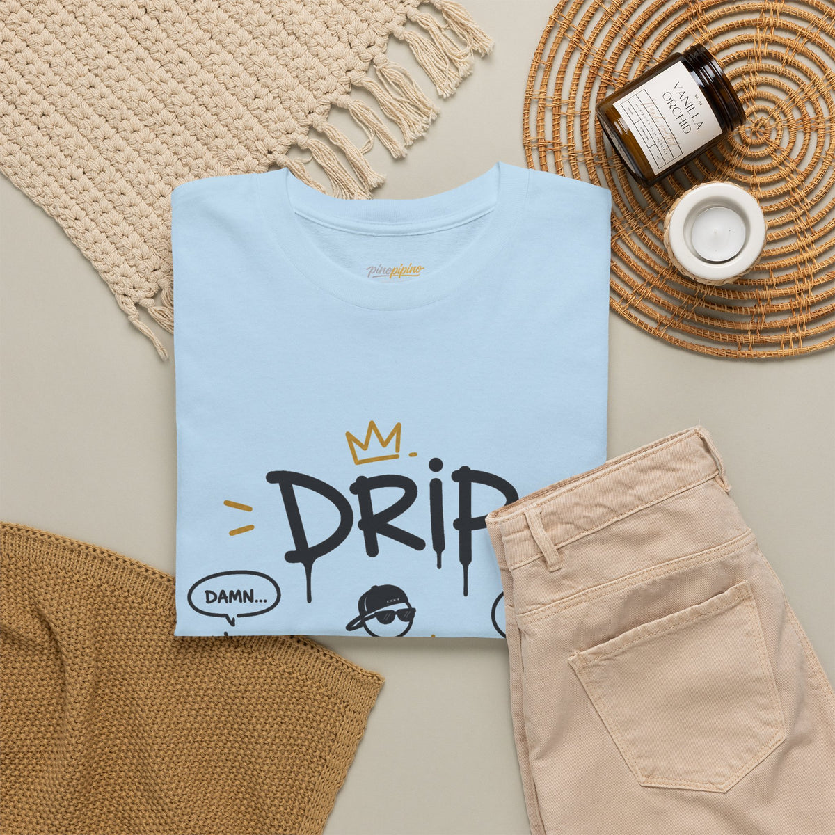 "Drip" Gen Z Slang Funny Stick Figure T‑Shirt