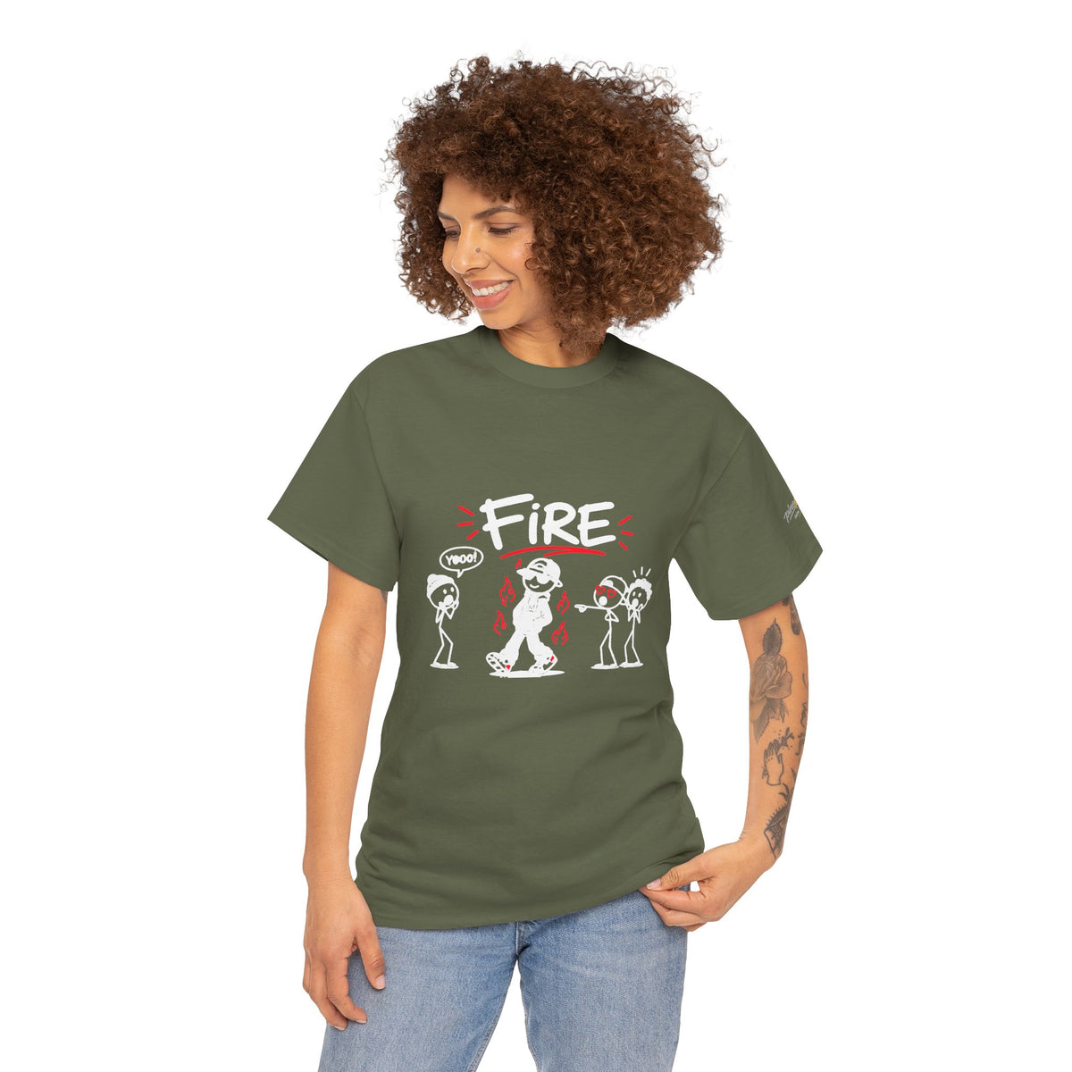 "Fire" Gen Z Cartoon Tee
