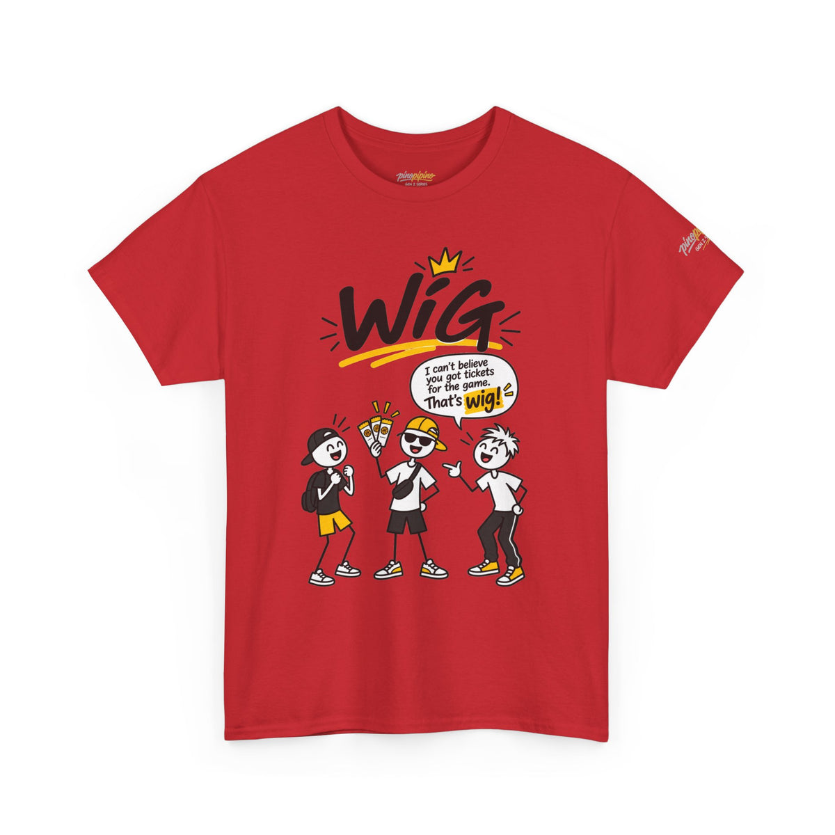 "Wig" Gen Z Slang Graphic Tee — Funny Cartoon Crew Shirt