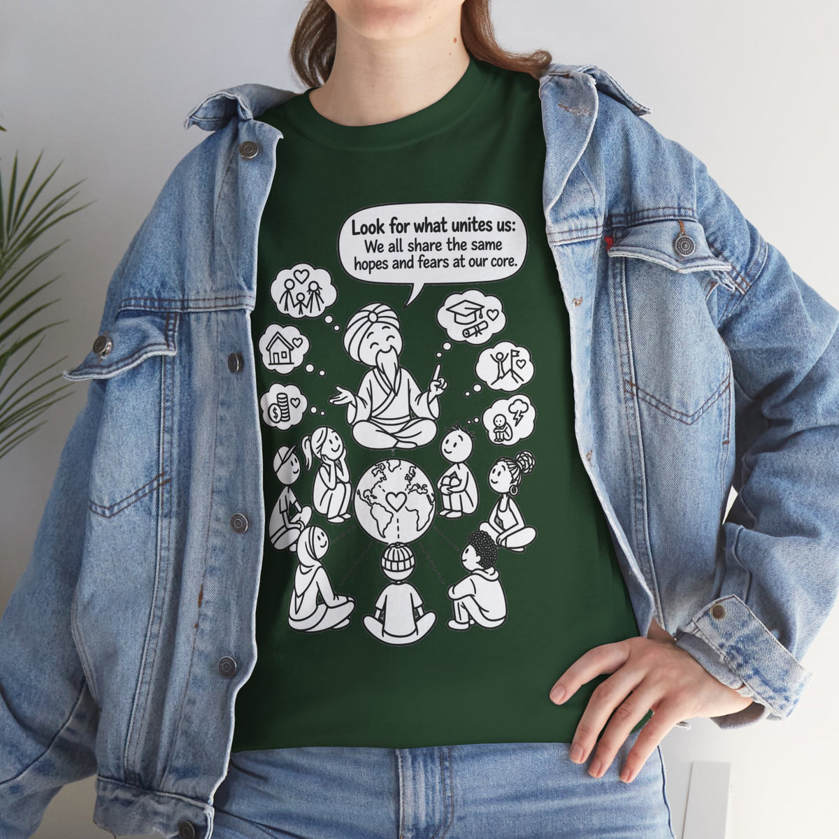 "Look for what unites us" Community Peace Crewneck Tee