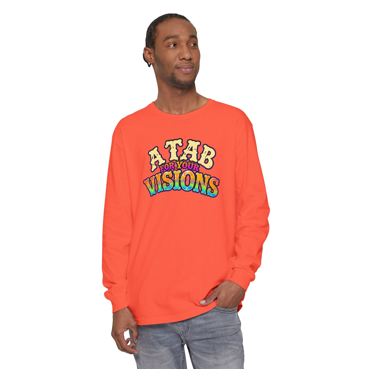 "A Tab for Your Visions" Long Sleeve Psychedelic T‑Shirt