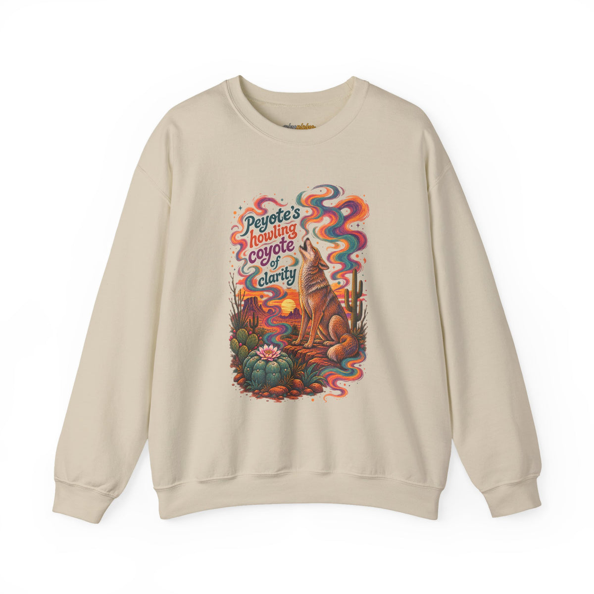 “Peyote’s Howling Coyote Clarity” Graphic Crewneck Sweatshirt