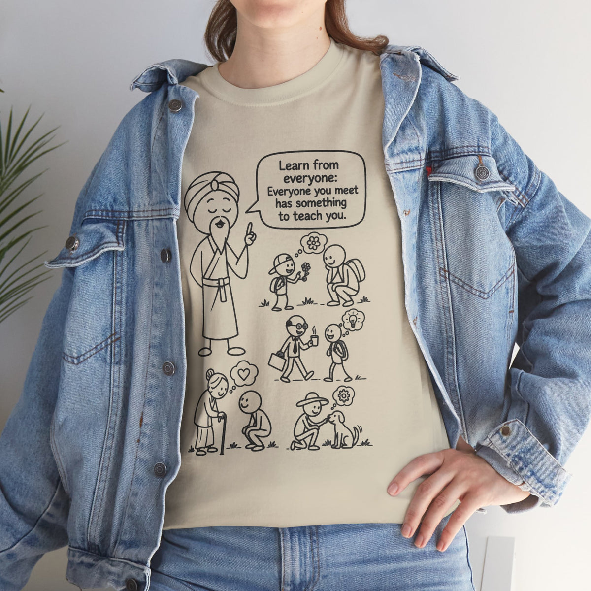 Spiritual Teacher Comic Tee — "Learn from Everyone" Graphic T‑Shirt