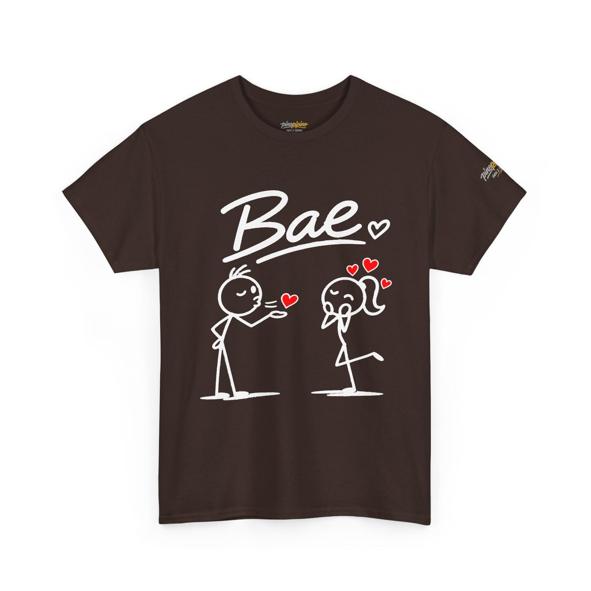 "Bae" Stick Figure Couple T‑Shirt — Cute Romantic Tee