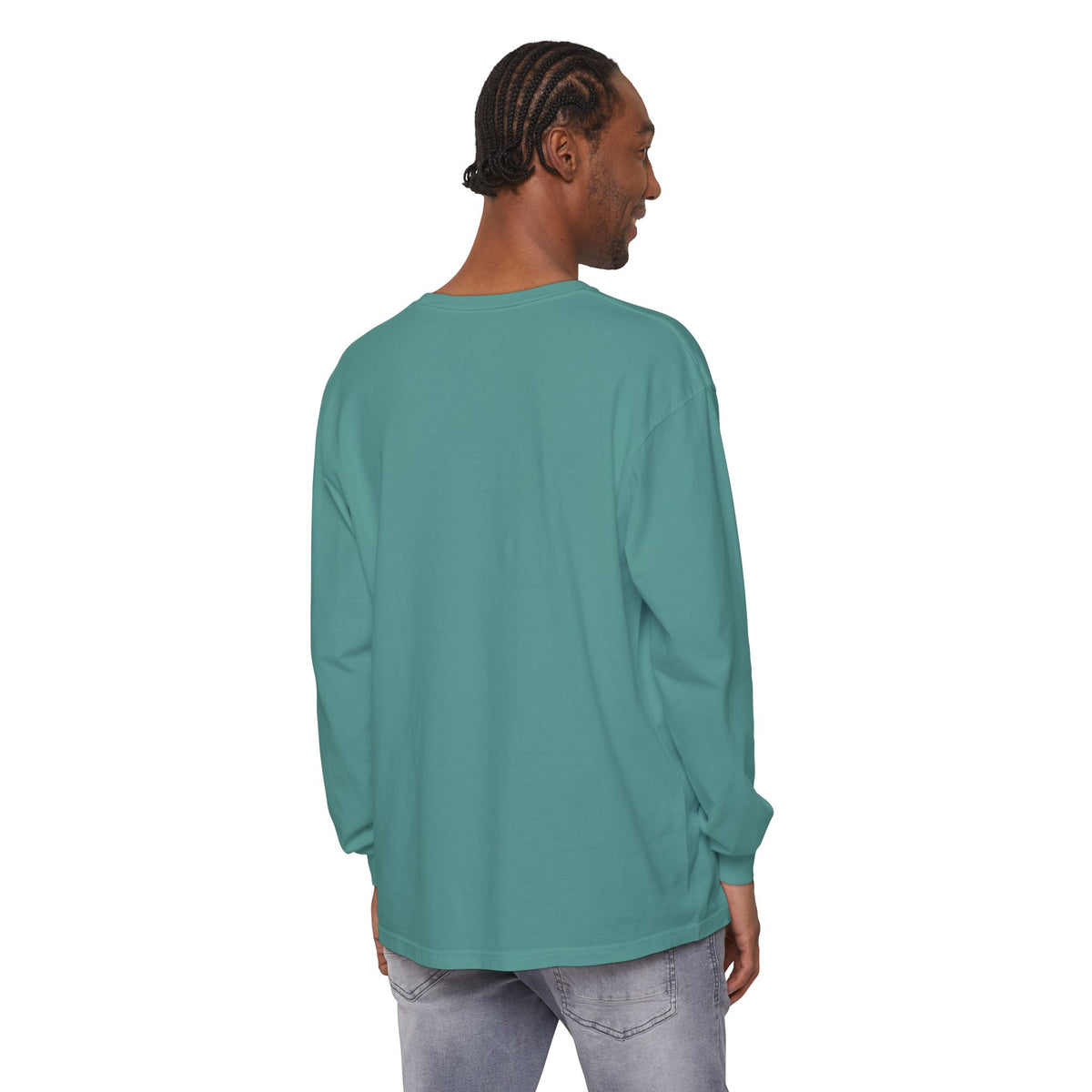 "Shrooming Where the Grass Is Greener" - Front Design Psychedelic Mushroom Long Sleeve T‑Shirt