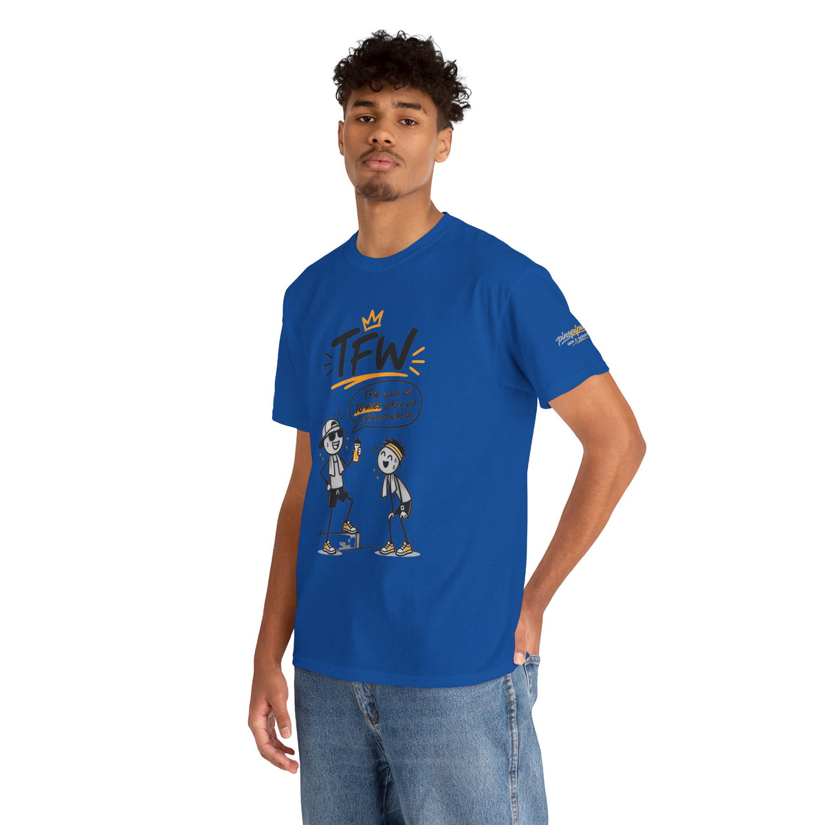 "TFW" Funny Cartoon Tee — "TFW you've ran 10 miles before your girlfriend woke up"
