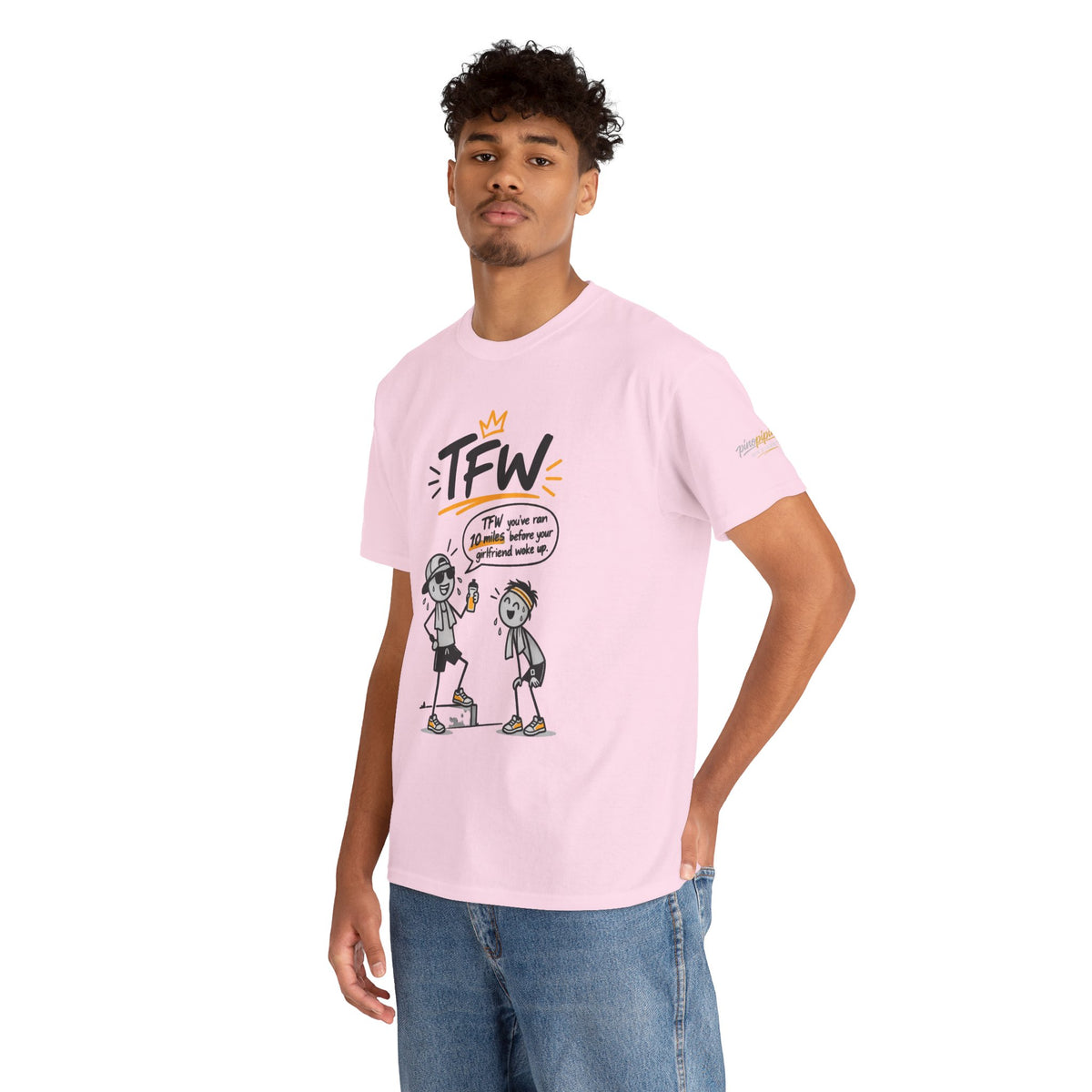 "TFW" Funny Cartoon Tee — "TFW you've ran 10 miles before your girlfriend woke up"