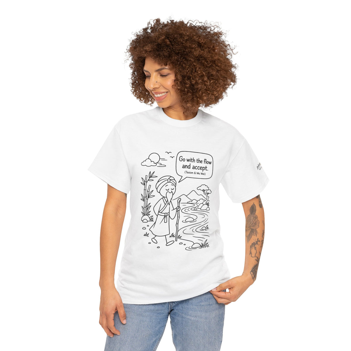 "Go With the Flow" Meditation Tee — Calm Journey Graphic T-Shirt