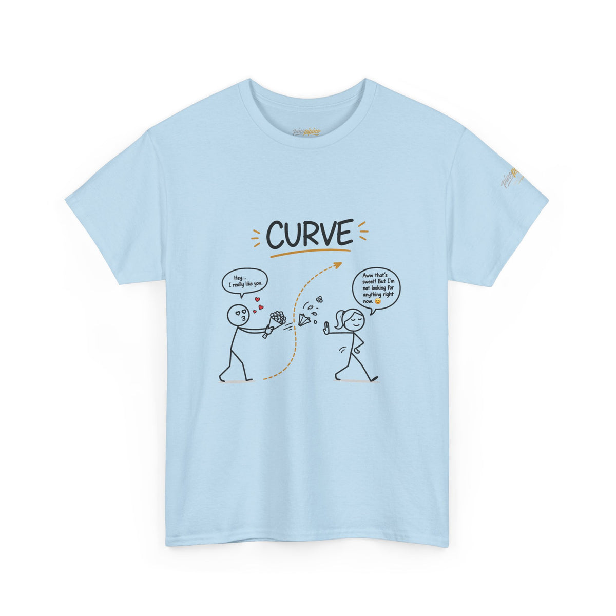 "Curve" Graphic Tee — Funny Gen Z Slang Stick Figure T-Shirt