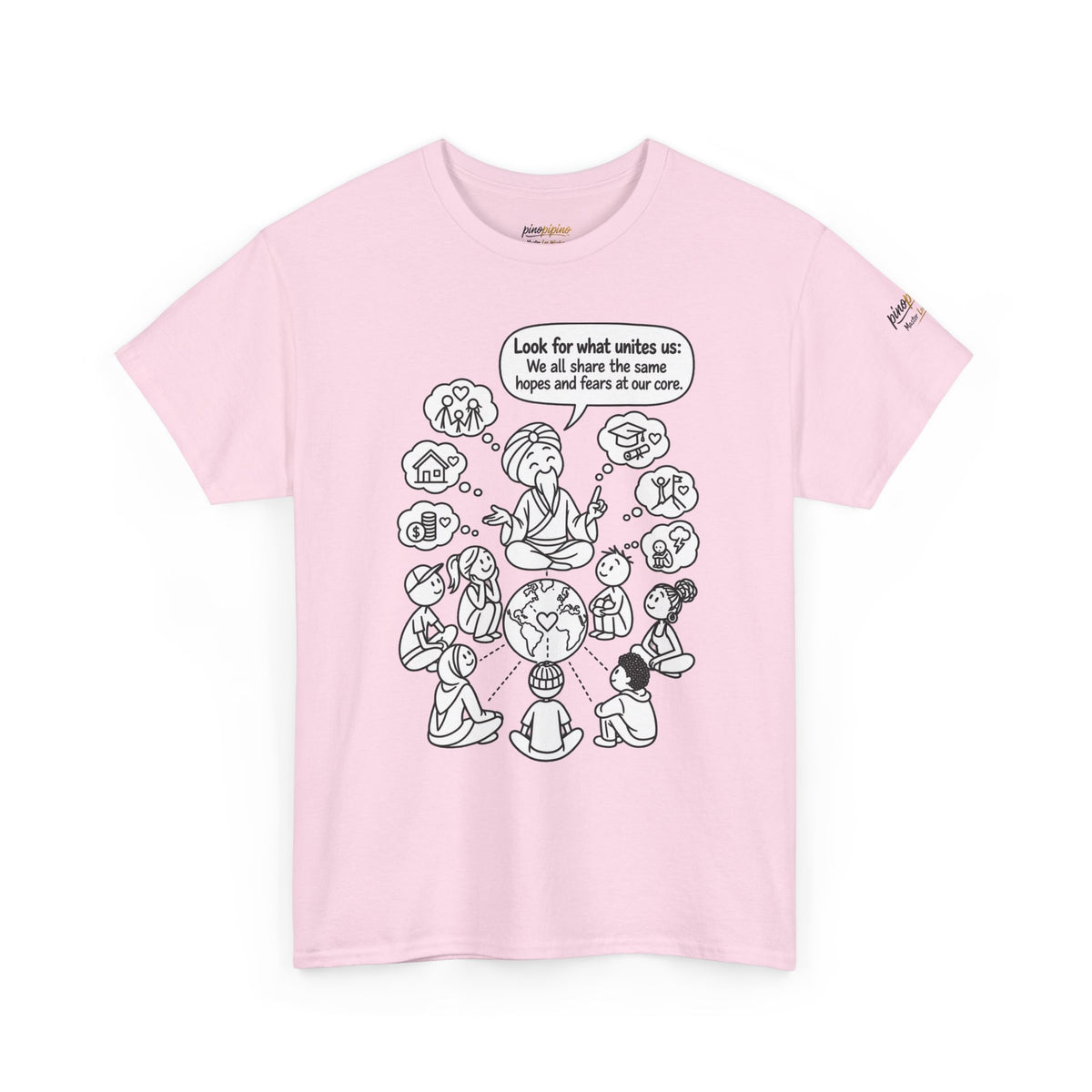 "Look for what unites us" Community Peace Crewneck Tee
