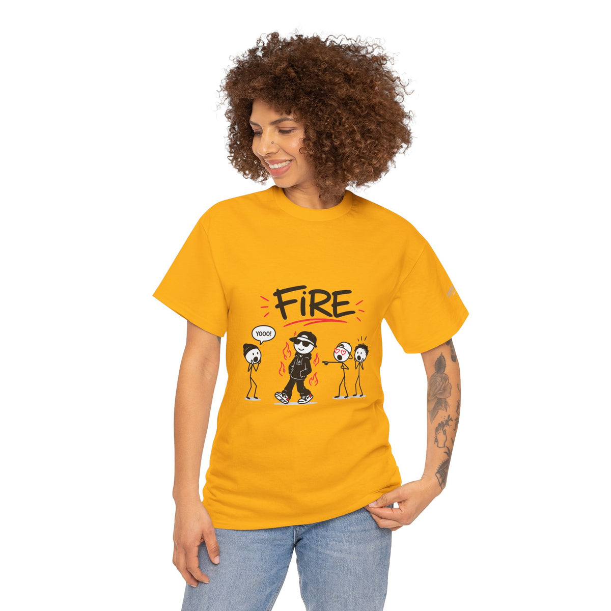 "Fire" Gen Z Slang Stick Figure Tee