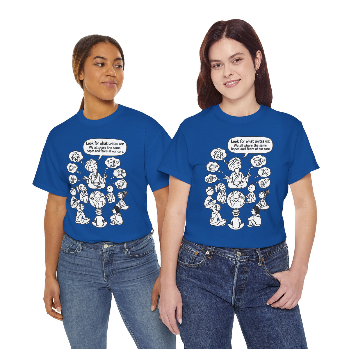 "Look for what unites us" Community Peace Crewneck Tee
