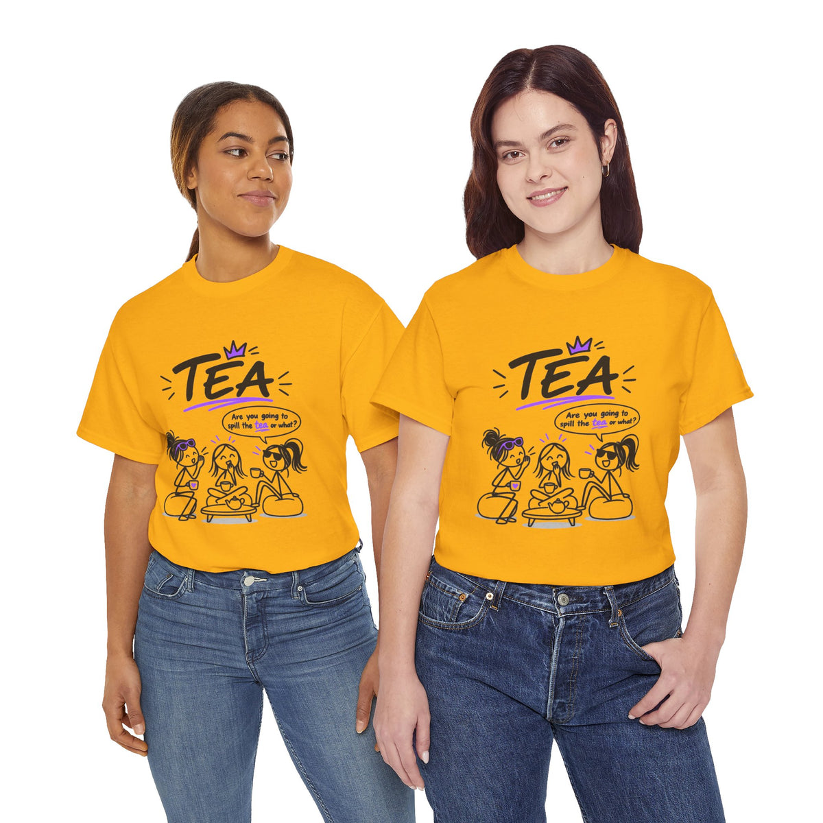 "Tea: Are you going to spill the tea or what?" Cartoon Graphic Tee
