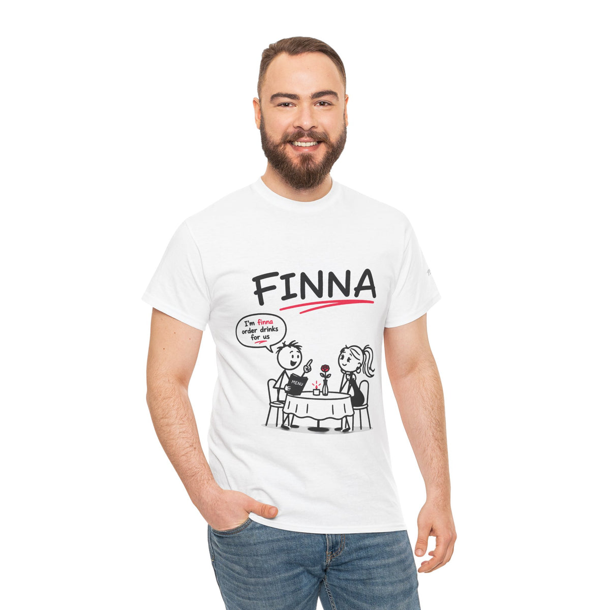 "FINNA" Gen z Slant Cartoon Tee