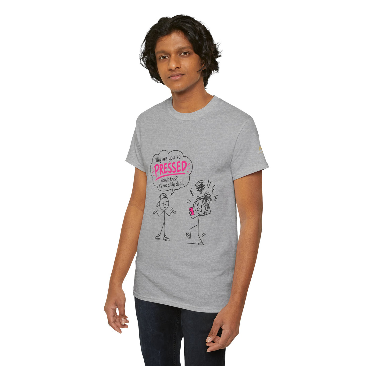 "Why Are You So Pressed?" Cartoon Graphic Tee