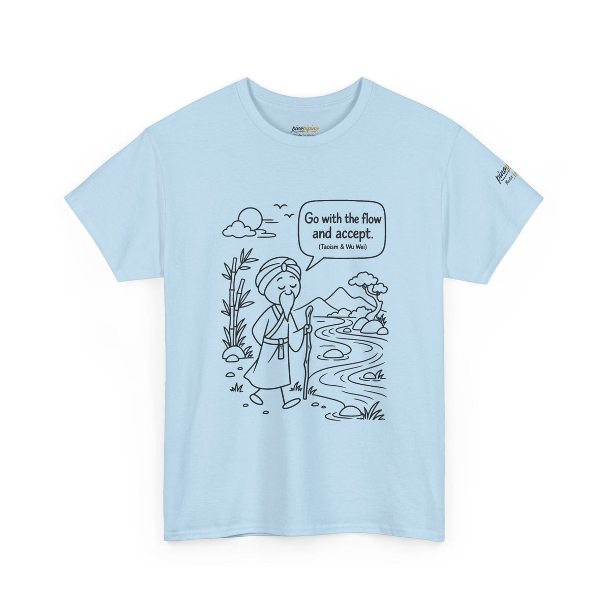 "Go With the Flow" Meditation Tee — Calm Journey Graphic T-Shirt