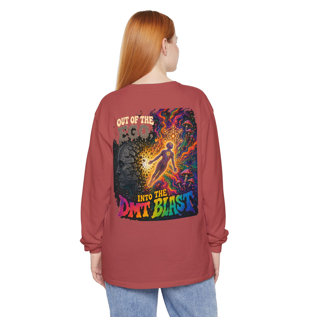 "Out of the Ego" Long Sleeve T-Shirt — Psychedelic DMT Blast Graphic