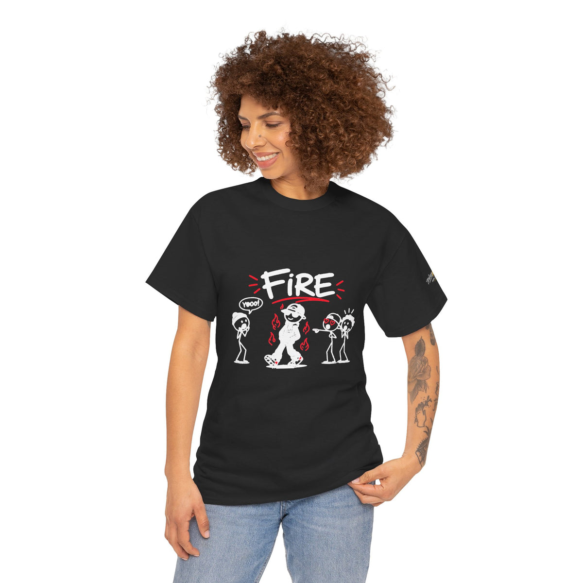 "Fire" Gen Z Cartoon Tee
