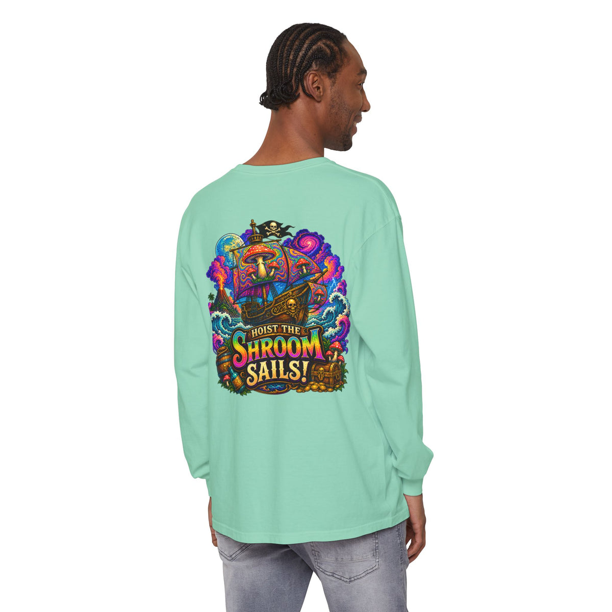 Hoist the Shroom Sails! Long Sleeve T‑Shirt