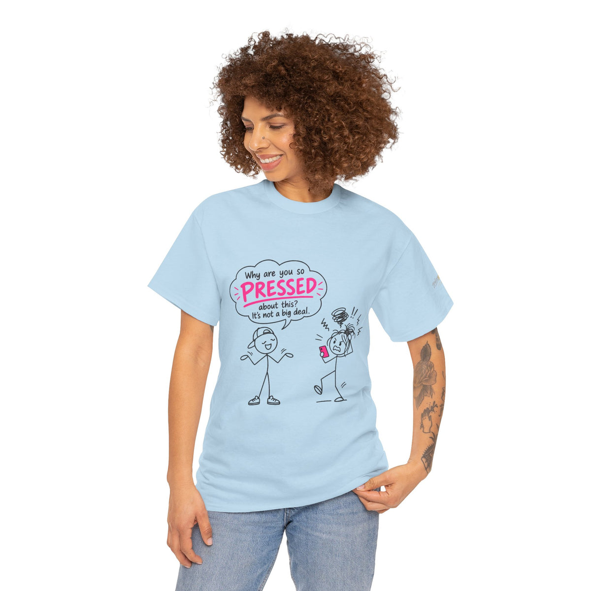 "Why Are You So Pressed?" Cartoon Graphic Tee