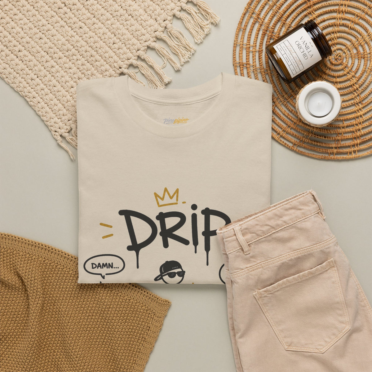 "Drip" Gen Z Slang Funny Stick Figure T‑Shirt