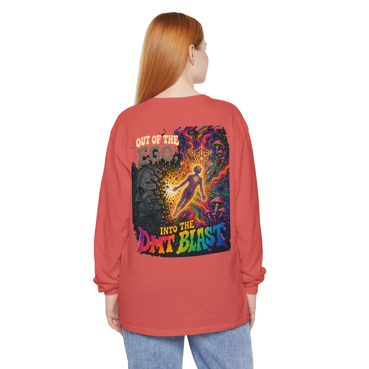 "Out of the Ego" Long Sleeve T-Shirt — Psychedelic DMT Blast Graphic