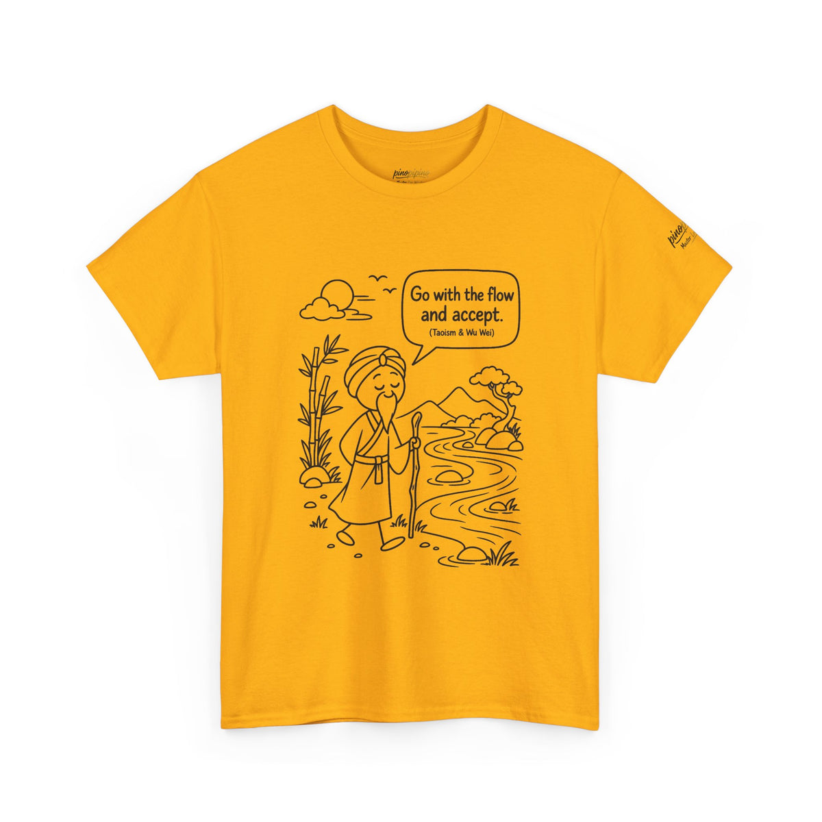 "Go With the Flow" Meditation Tee — Calm Journey Graphic T-Shirt