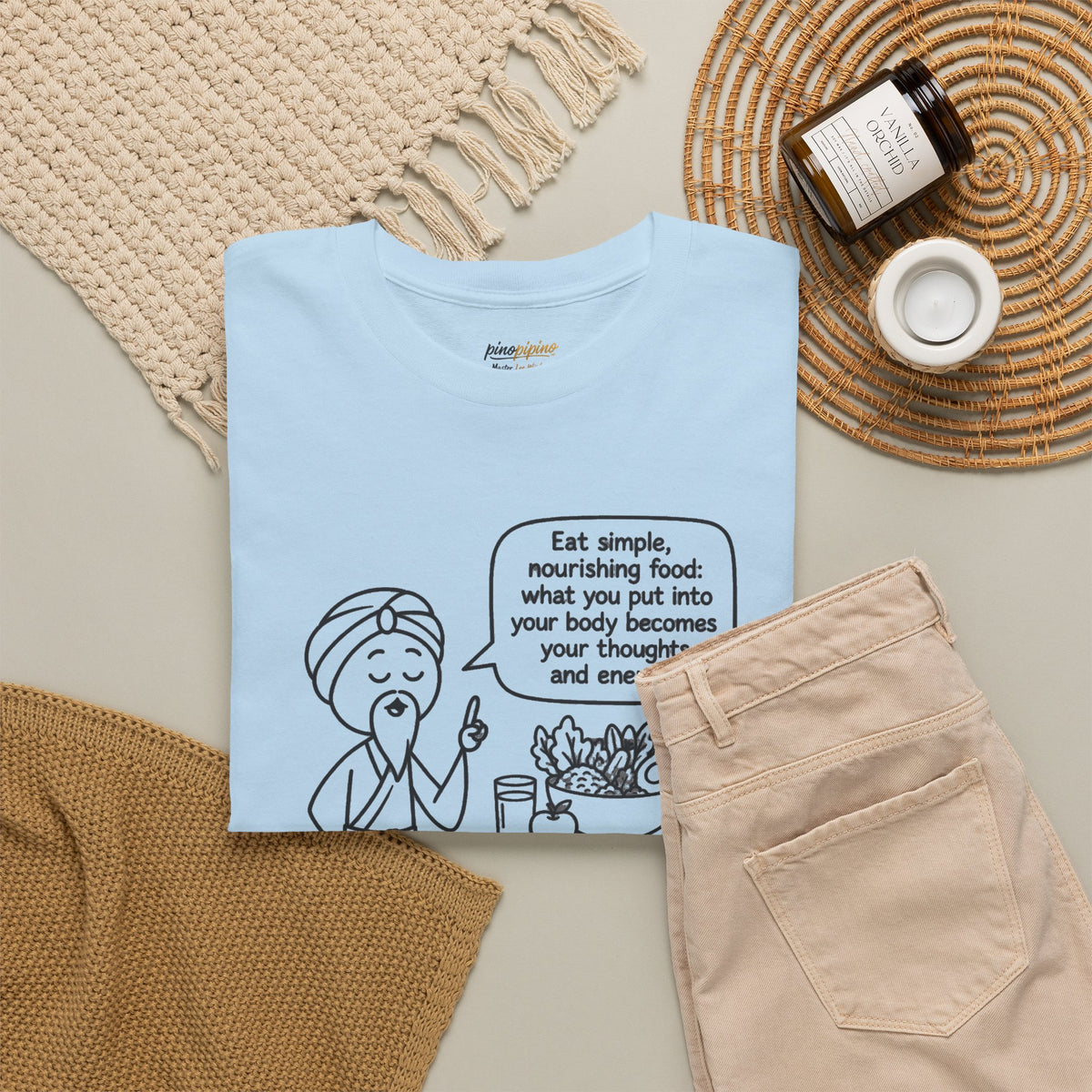 Mindful Eating T‑Shirt — "Eat Simple, Nourishing Food..." Wellness Tee