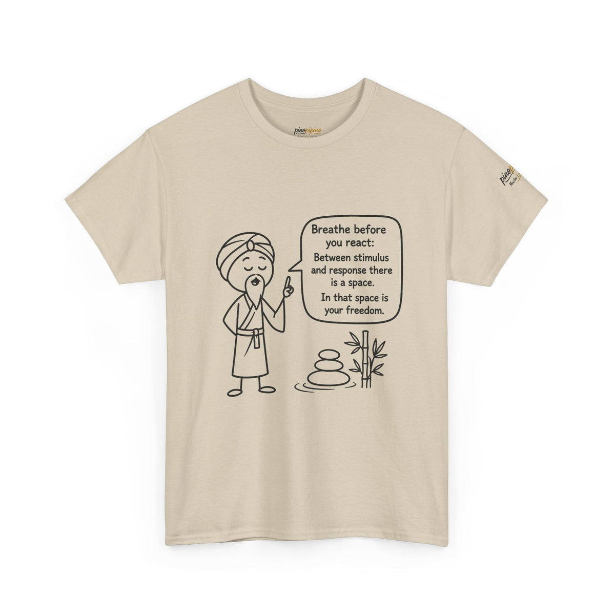 Mindful Guru T‑Shirt — "Breathe before you react" Meditation Tee