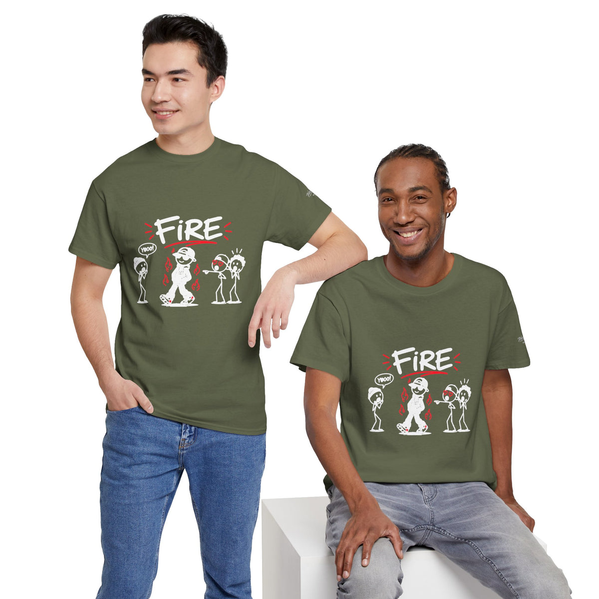 "Fire" Gen Z Cartoon Tee