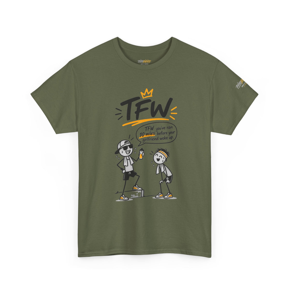 "TFW" Funny Cartoon Tee — "TFW you've ran 10 miles before your girlfriend woke up"