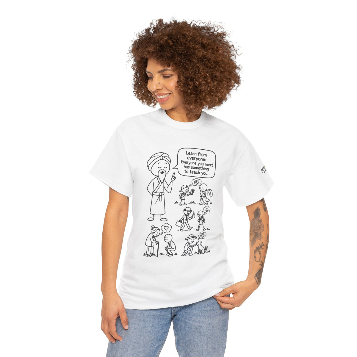 Spiritual Teacher Comic Tee — "Learn from Everyone" Graphic T‑Shirt