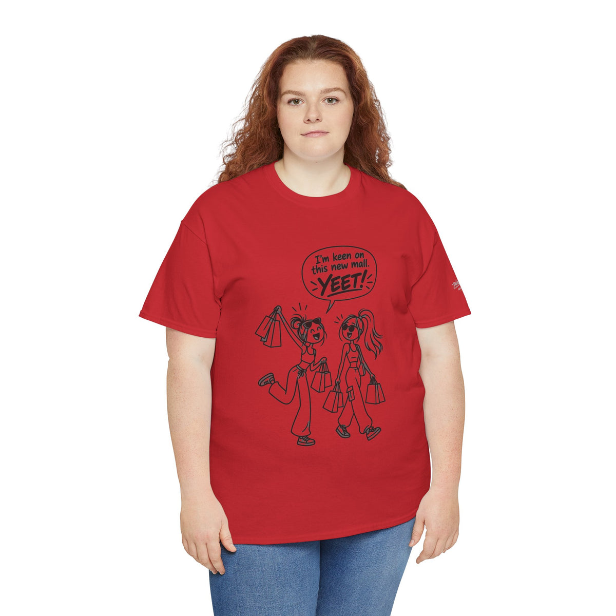 Graphic Tee — "I’m keen on this new mall. YEET" Shopping Cartoon Shirt