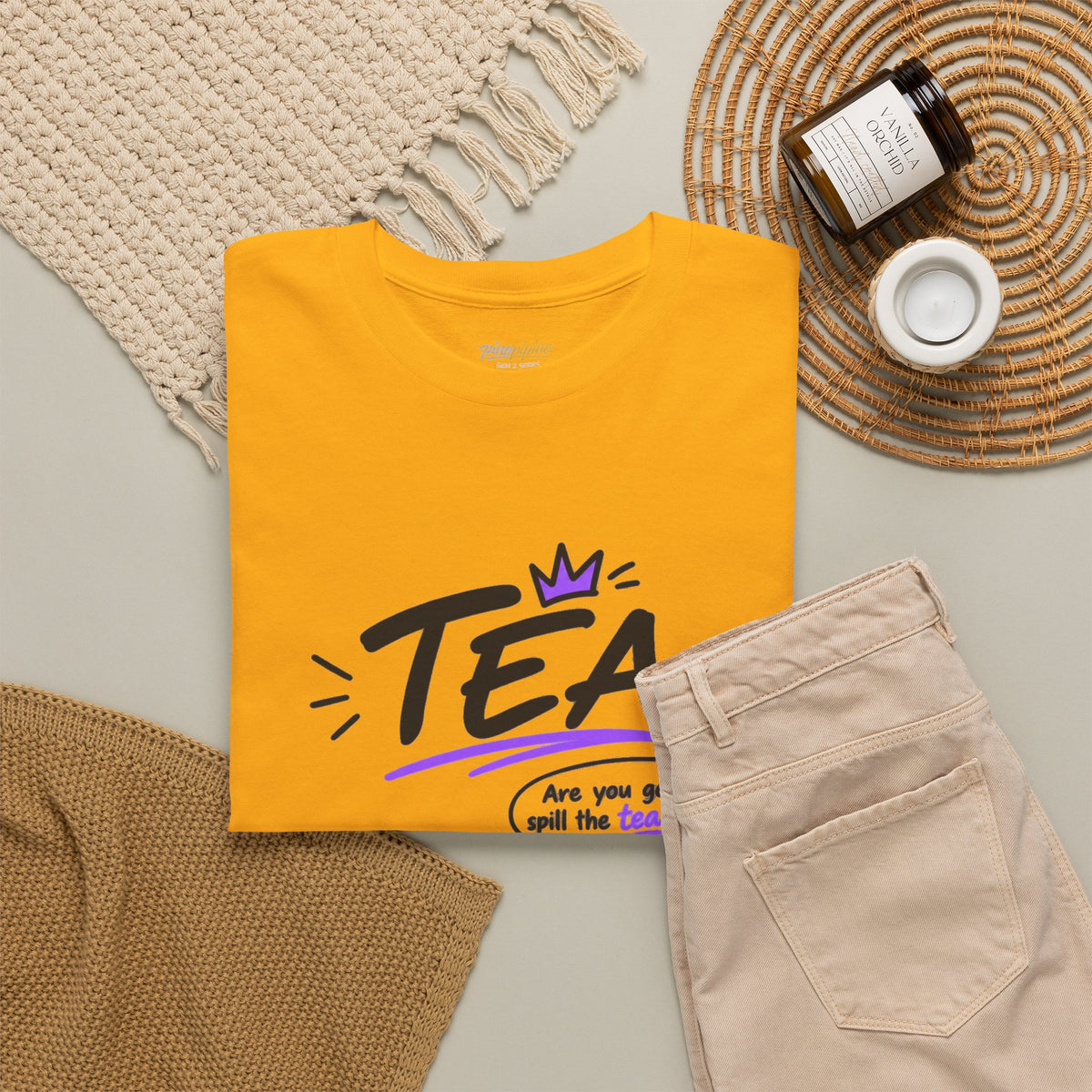 "Tea: Are you going to spill the tea or what?" Cartoon Graphic Tee