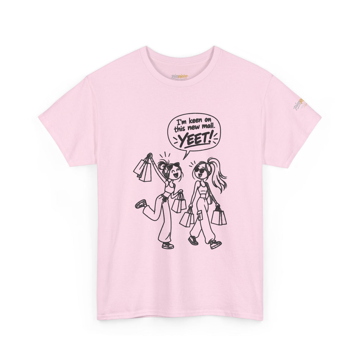 Graphic Tee — "I’m keen on this new mall. YEET" Shopping Cartoon Shirt