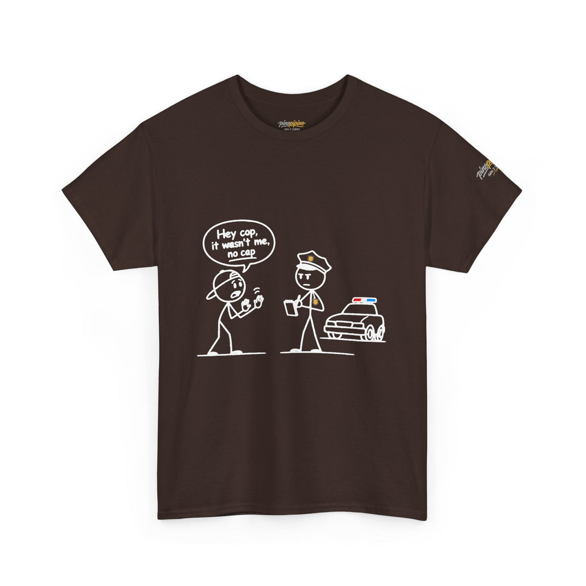Cartoon Minimalist "No Cap" Gen Z Slang Tee