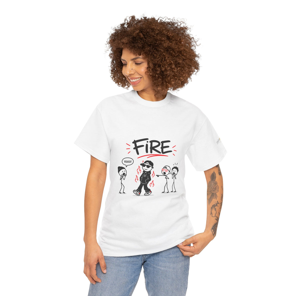 "Fire" Gen Z Slang Stick Figure Tee