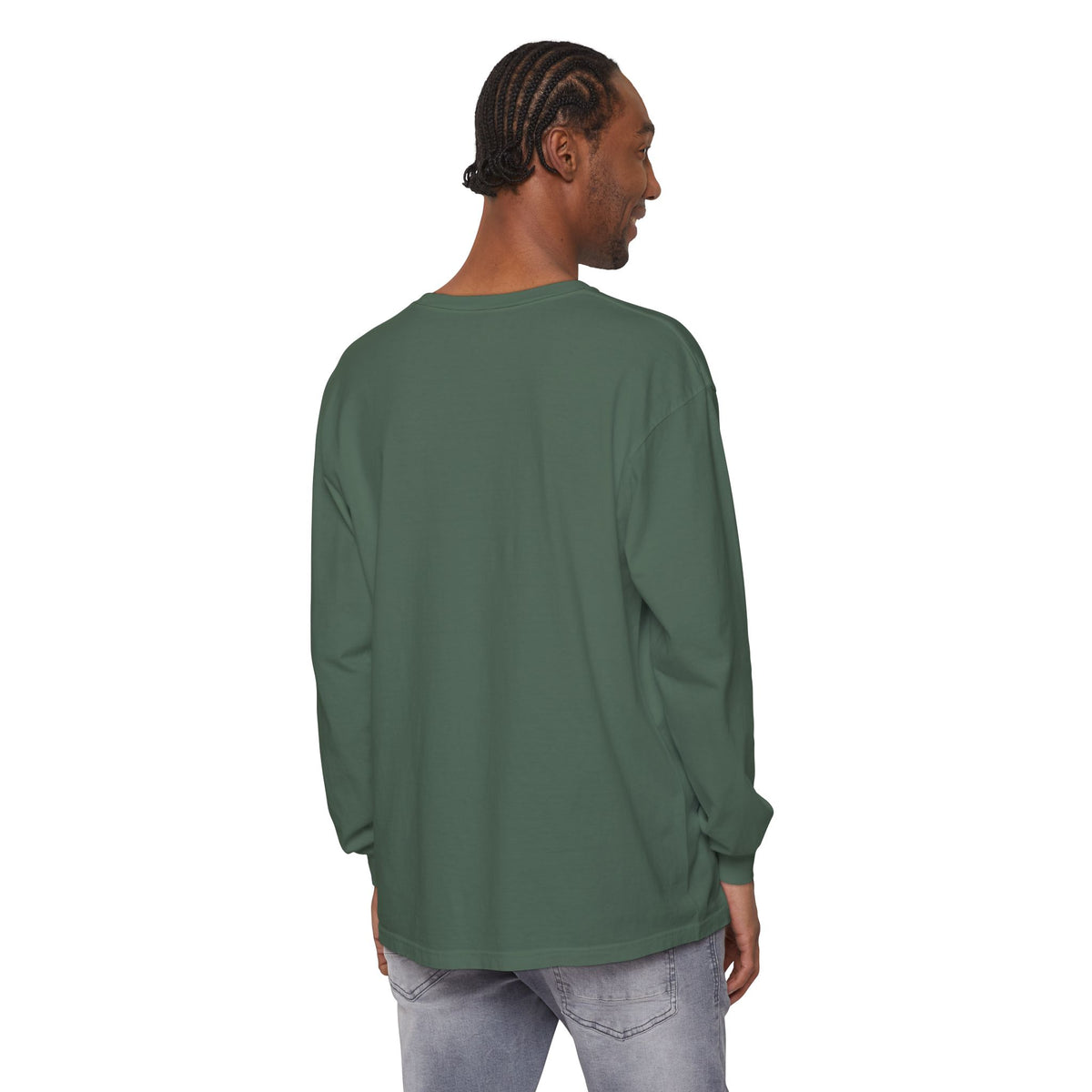 "Shrooming Where the Grass Is Greener" - Front Design Psychedelic Mushroom Long Sleeve T‑Shirt